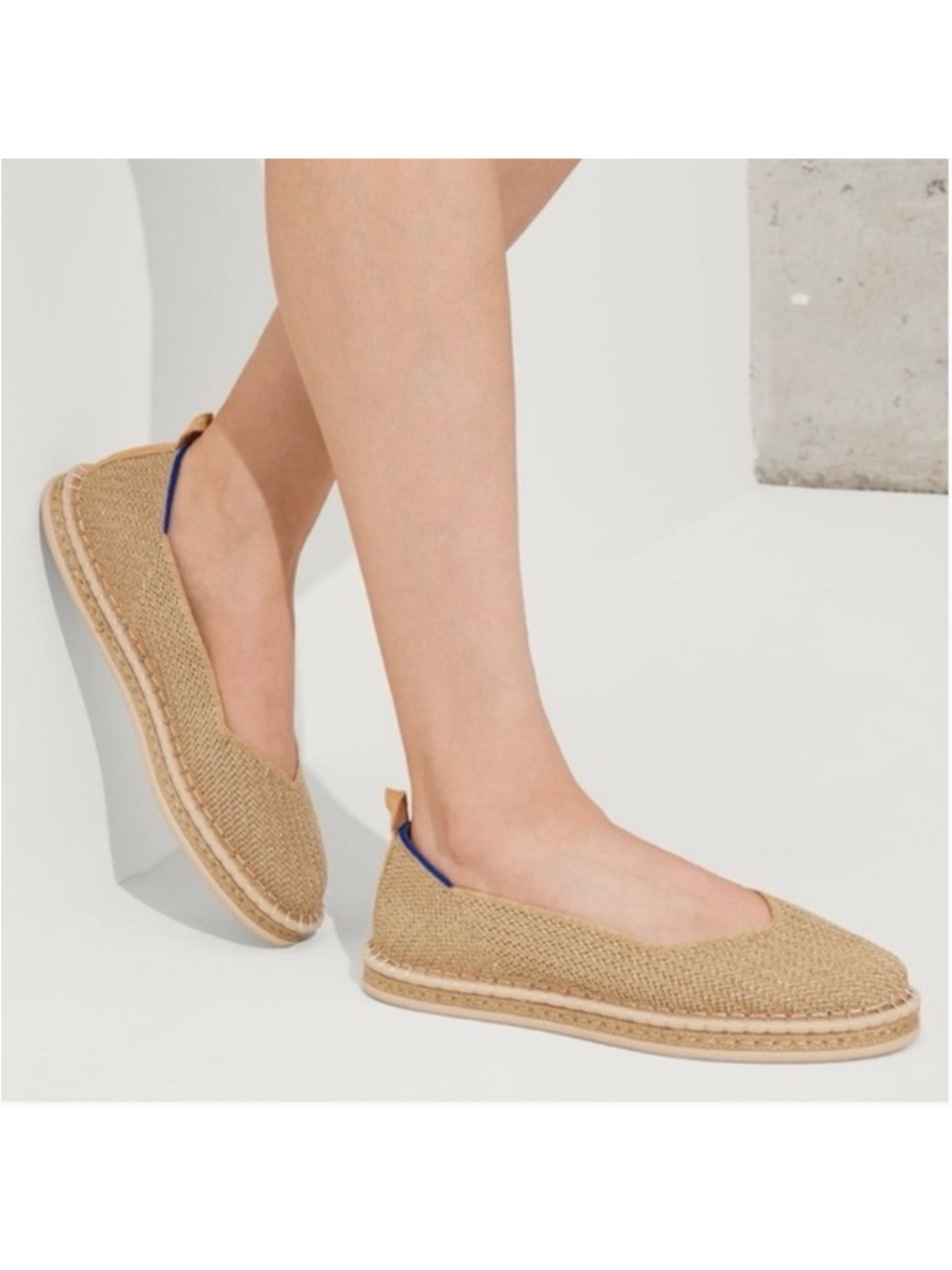 EUC ROTHYS THE ESPADRILLE GOLD STRIPE SIZE 5.5